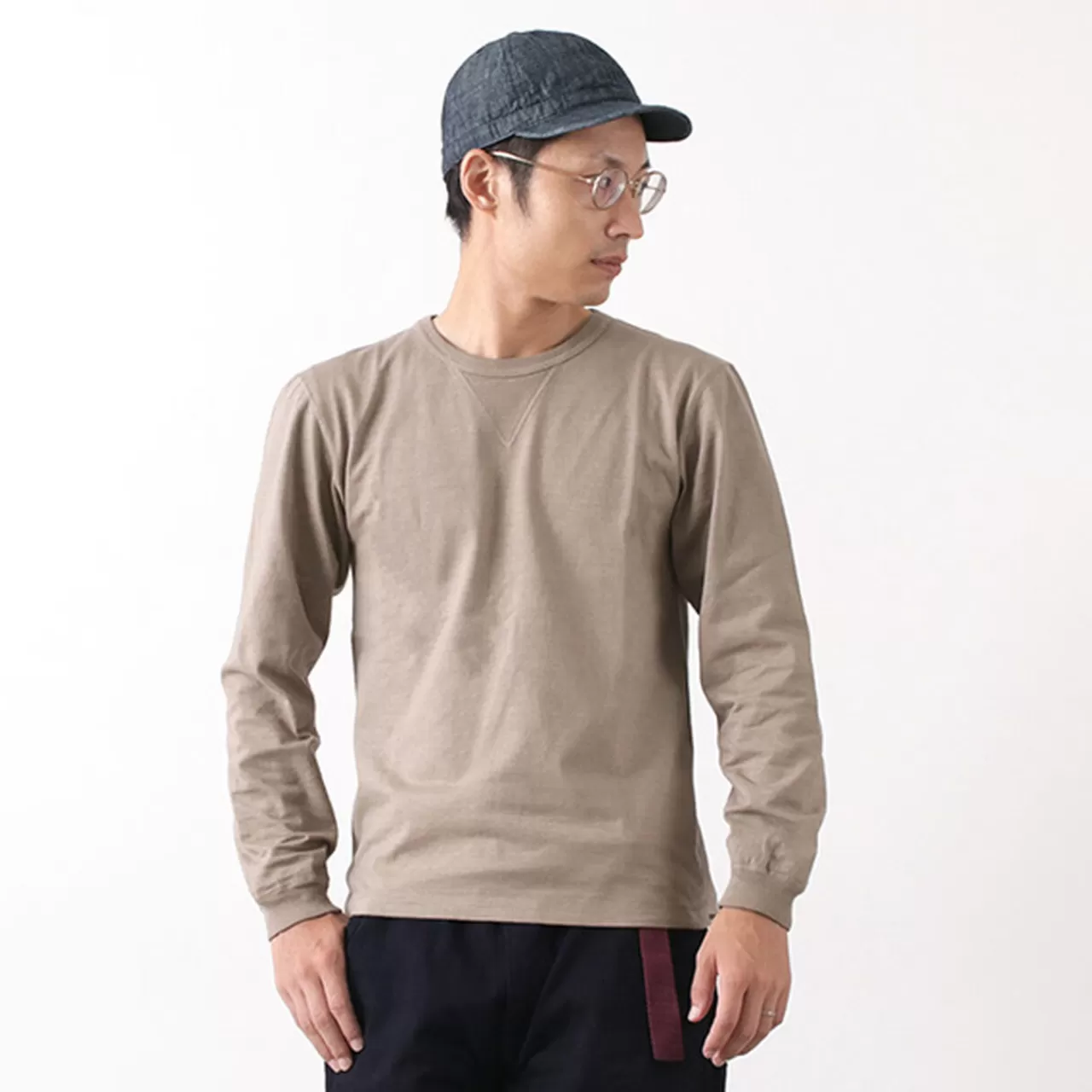 BARNS Long Sleeves>Br-3043 Small Knitted Vintage L/S Crew Neck T-Shirt