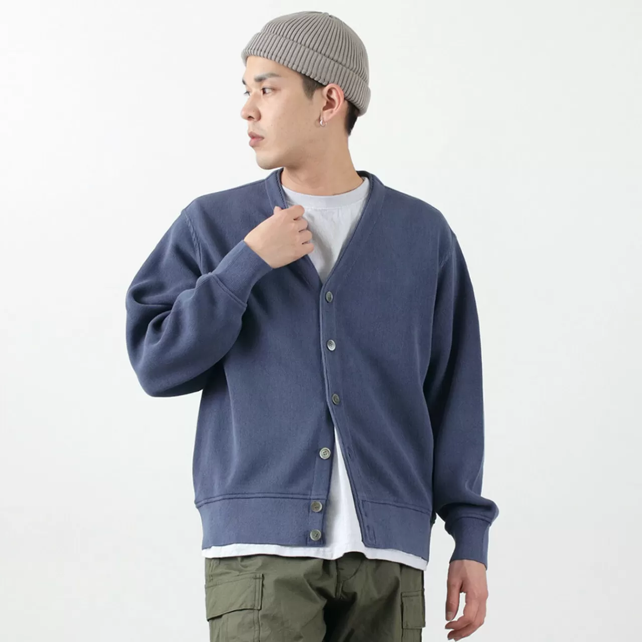 YONETOMI NEW BASIC Cardigan>Color Special Order Gima Cotton Cardigan