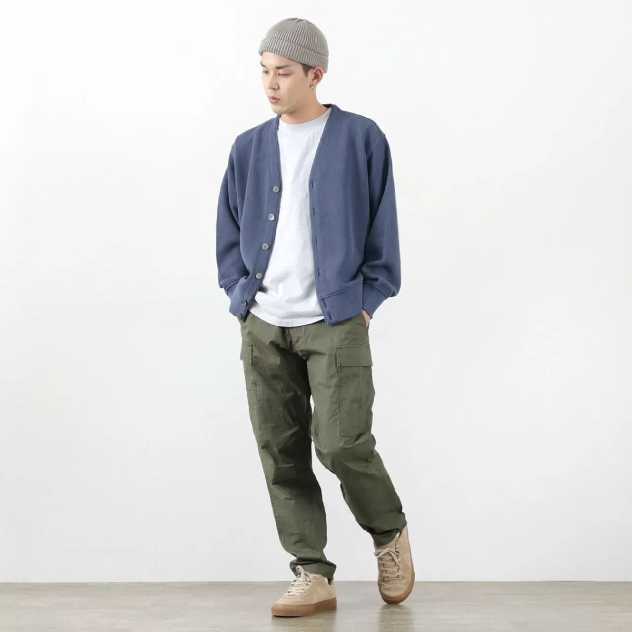YONETOMI NEW BASIC Cardigan>Color Special Order Gima Cotton Cardigan
