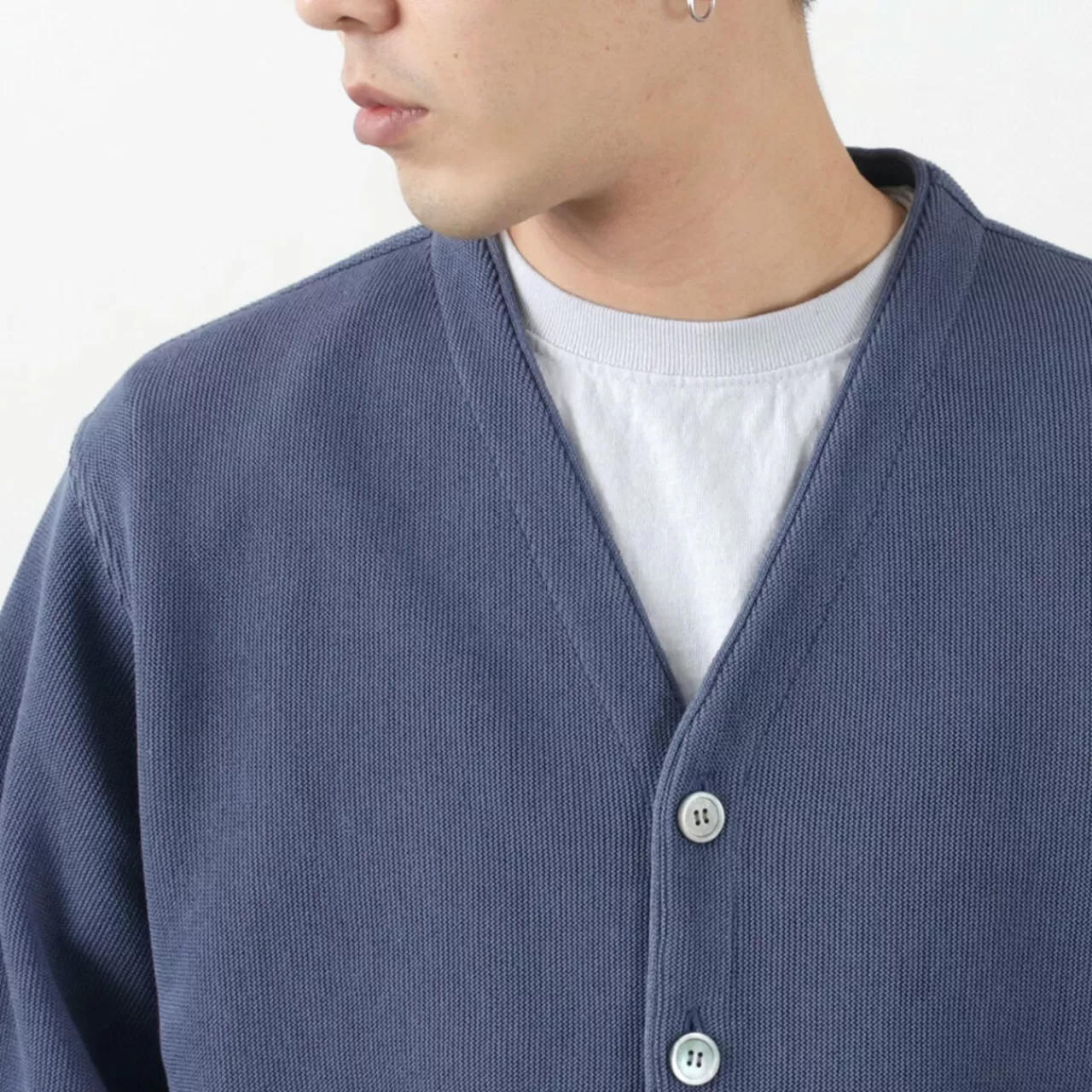 YONETOMI NEW BASIC Cardigan>Color Special Order Gima Cotton Cardigan