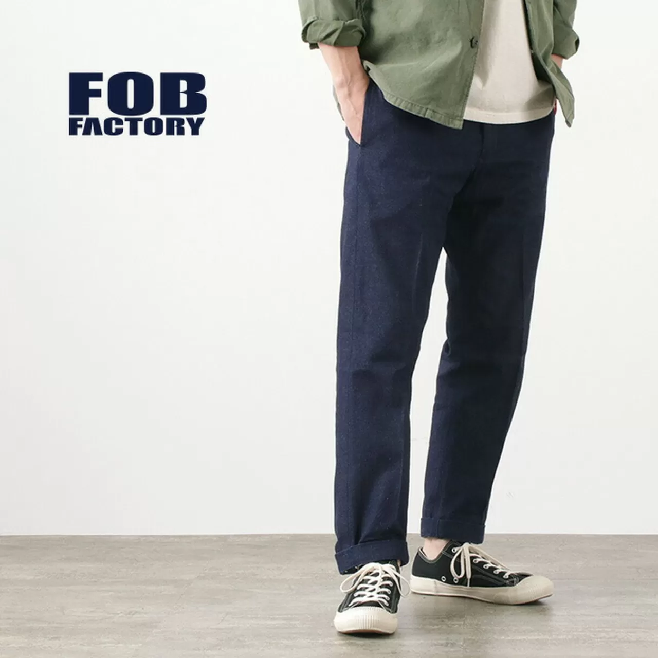 FOB FACTORY Trousers>F0481 Heritage Denim Trousers Onewash
