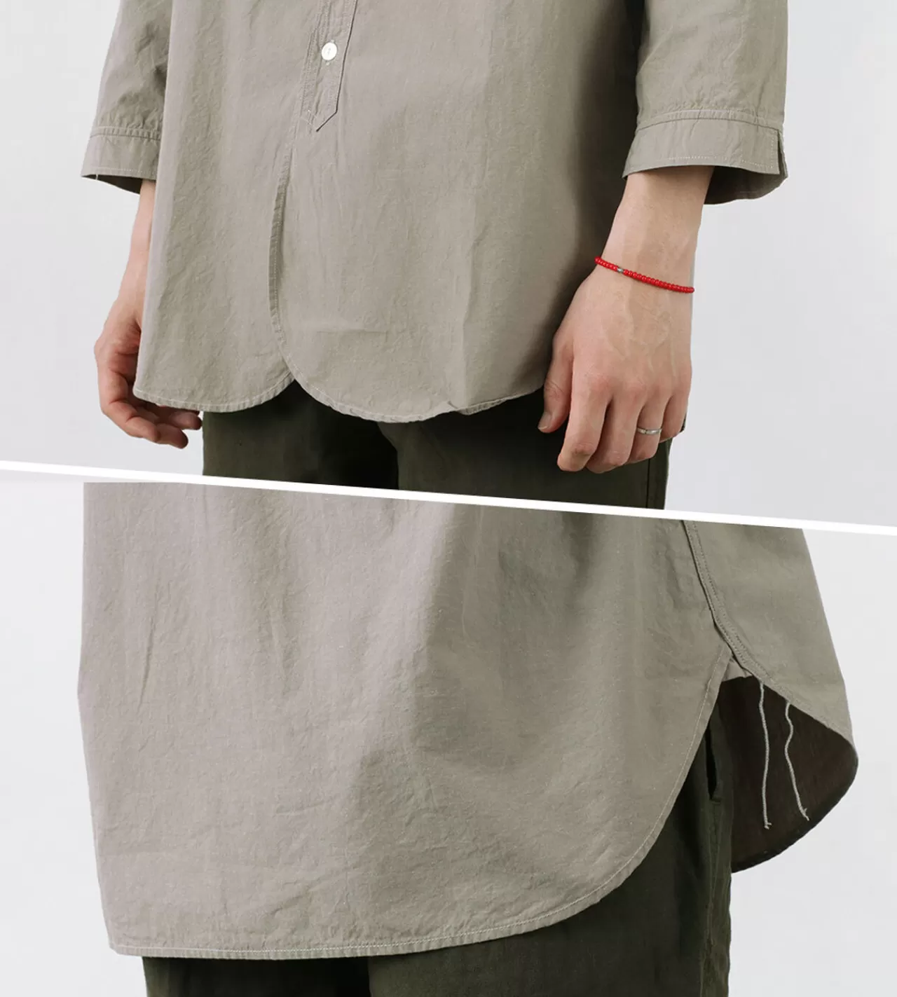 frc006_special_order_military_dump_band_collar_shirt_three_quarter_sleeve_11.webp FOB FACTORY Long Sleeves>Frc006 Special Order Military Dump Band Collar Shirt Three Quarter Sleeve