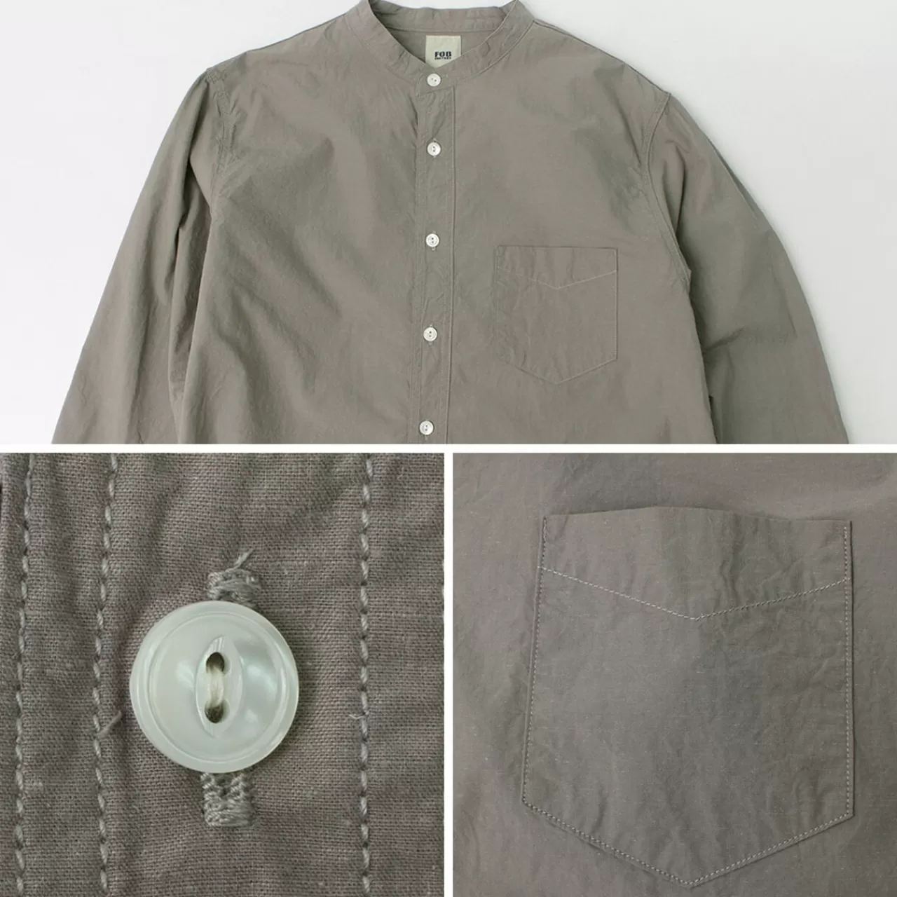 frc006_special_order_military_dump_band_collar_shirt_three_quarter_sleeve_12.webp FOB FACTORY Long Sleeves>Frc006 Special Order Military Dump Band Collar Shirt Three Quarter Sleeve