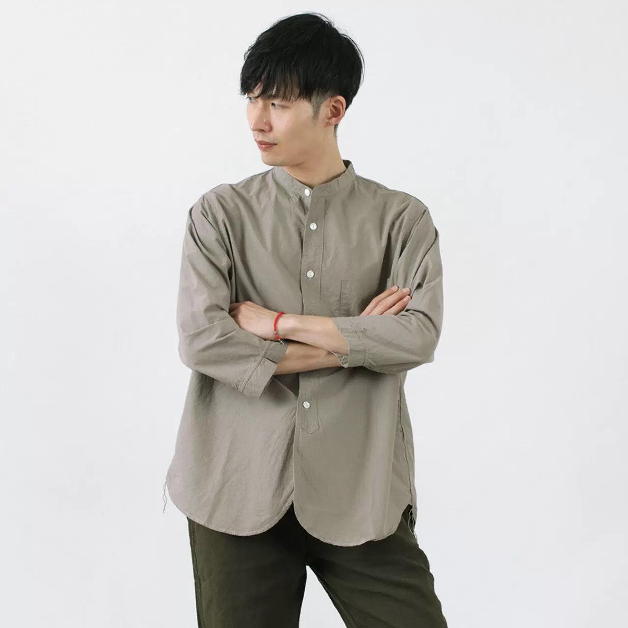 frc006_special_order_military_dump_band_collar_shirt_three_quarter_sleeve_16.webp FOB FACTORY Long Sleeves>Frc006 Special Order Military Dump Band Collar Shirt Three Quarter Sleeve
