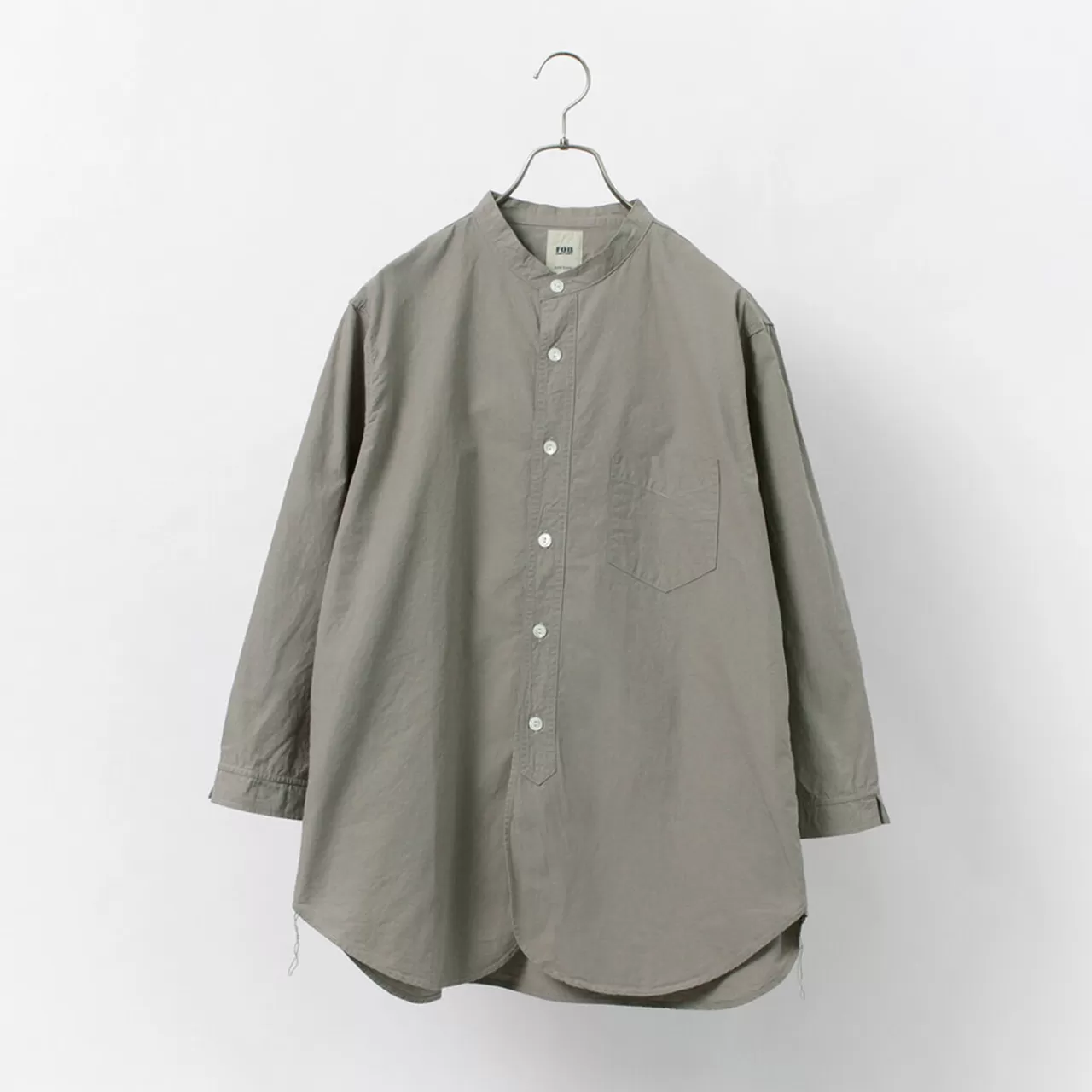 frc006_special_order_military_dump_band_collar_shirt_three_quarter_sleeve_3.webp FOB FACTORY Long Sleeves>Frc006 Special Order Military Dump Band Collar Shirt Three Quarter Sleeve