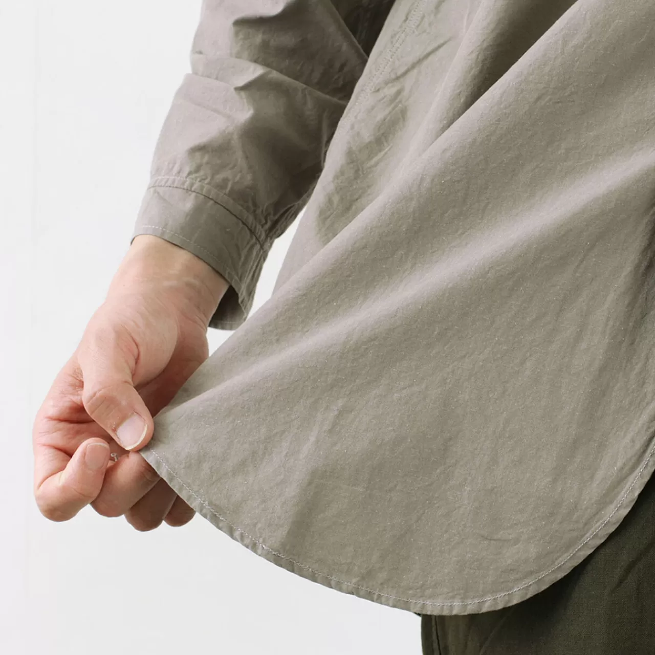 frc006_special_order_military_dump_band_collar_shirt_three_quarter_sleeve_8.webp FOB FACTORY Long Sleeves>Frc006 Special Order Military Dump Band Collar Shirt Three Quarter Sleeve