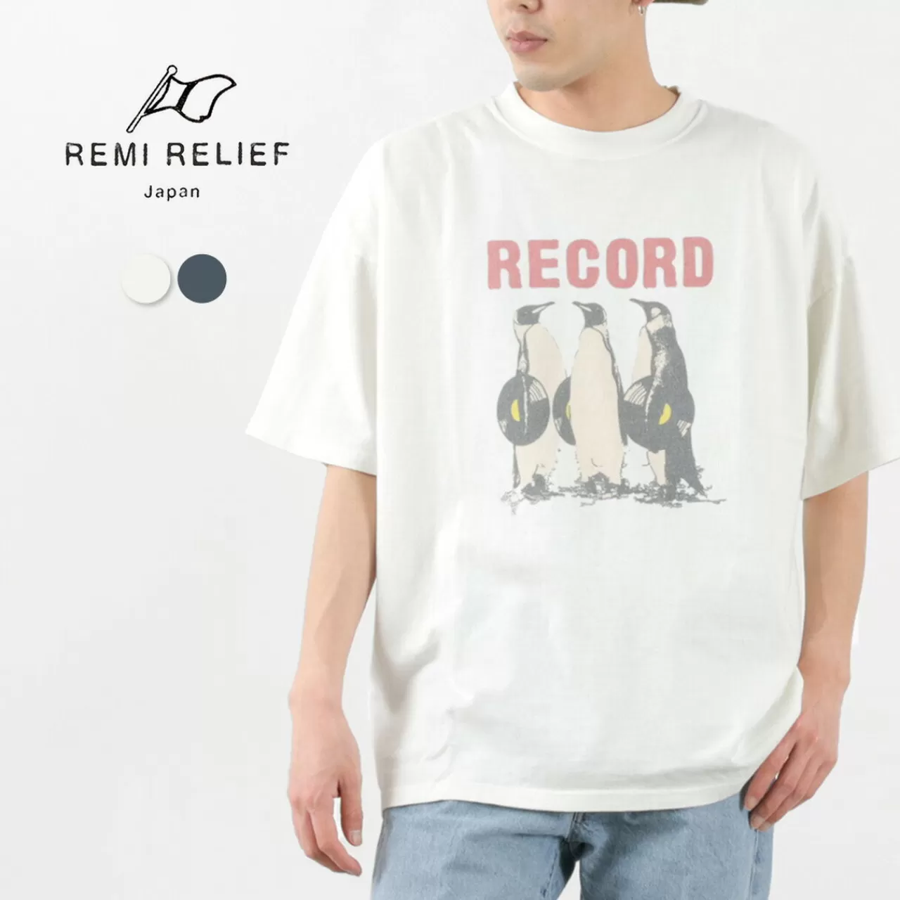 REMI RELIEF Short Sleeves>Hard Special Processing 20/- Jersey Big Size T-Shirt (Record)