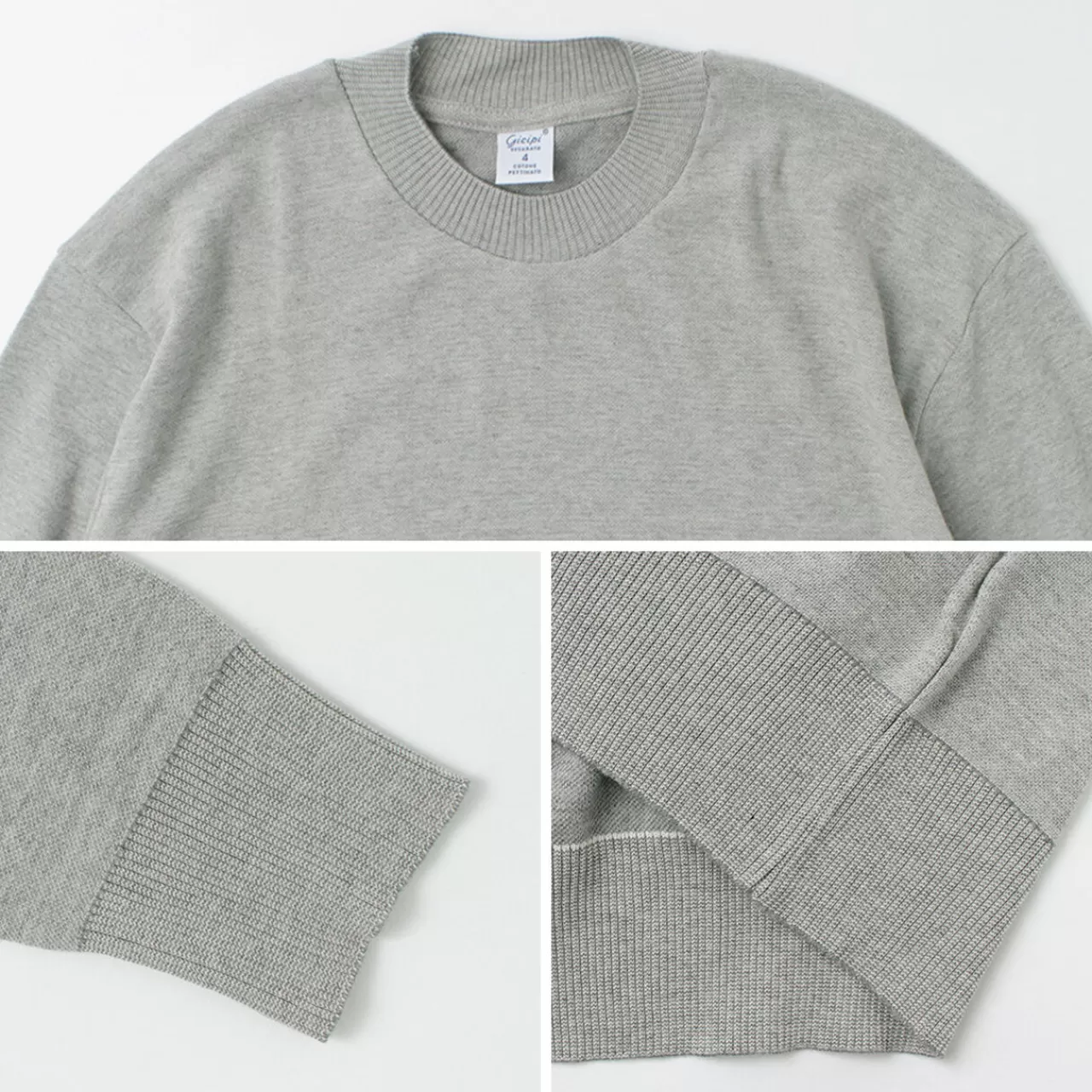 GICIPI Long Sleeves>Riccio Riccio Crew Neck Relaxed Fit Long Sleeve Knit Sewn