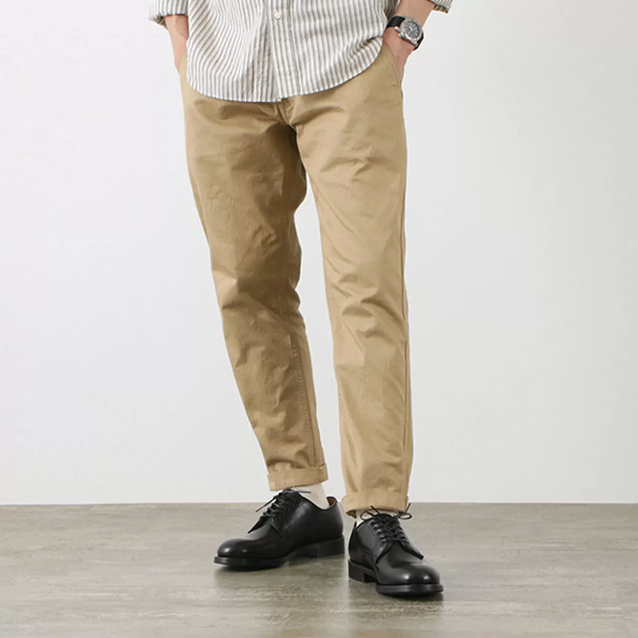 JAPAN BLUE JEANS Trousers>Rjb1610 40/3 High Count Twill Wide Tapered Vintage Chino Beige