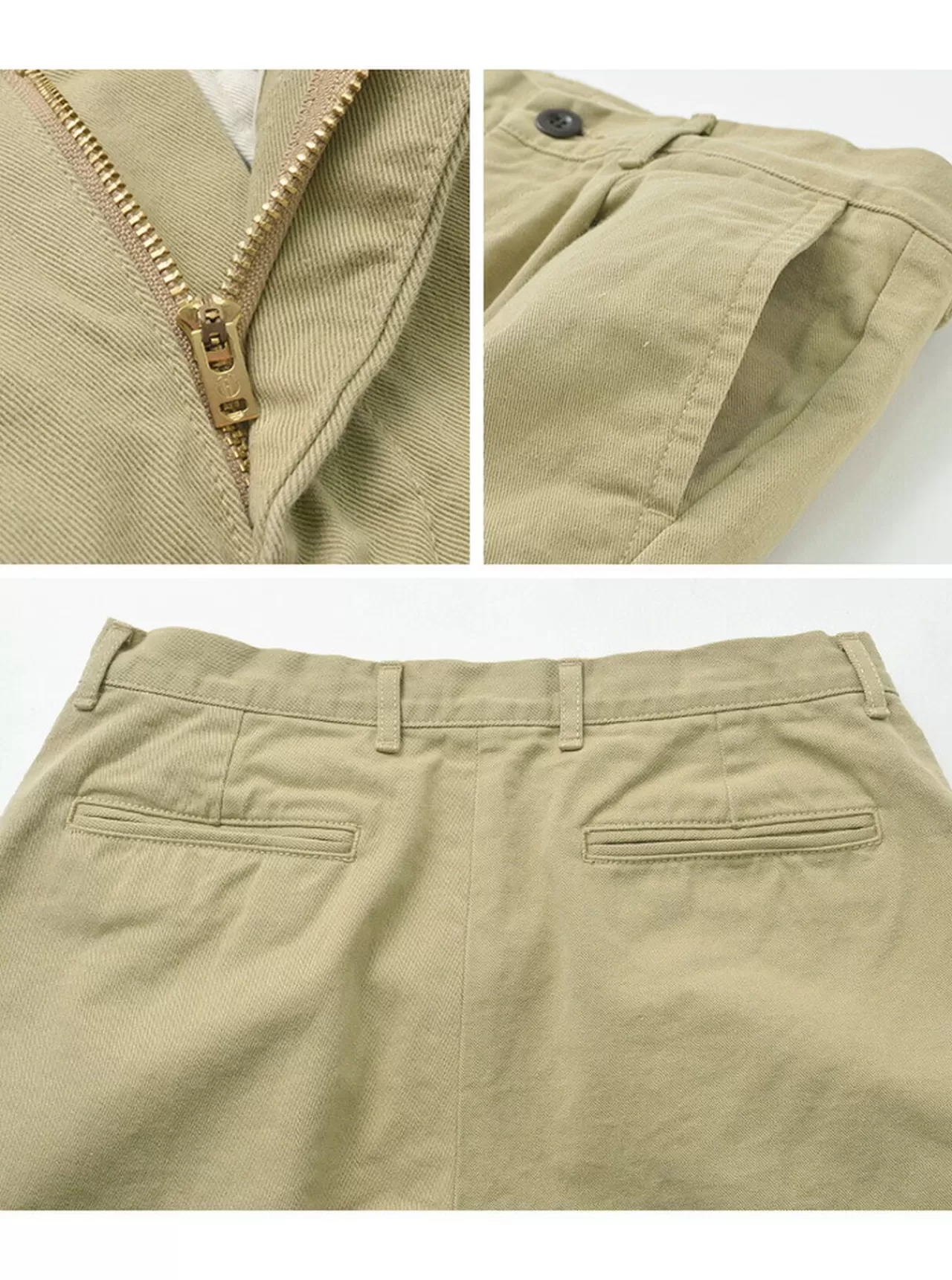 JAPAN BLUE JEANS Trousers>Rjb8020 Special Order 12Oz Selvedge Chino 1-Tuck Wide Trousers Beige