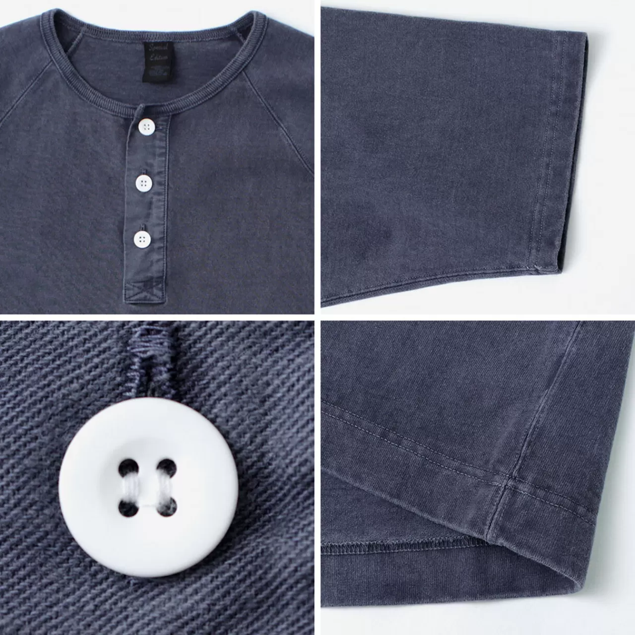 GOOD ON Short Sleeves>Special Order Half Sleeve Heavy Retro Henley Neck T-Shirt