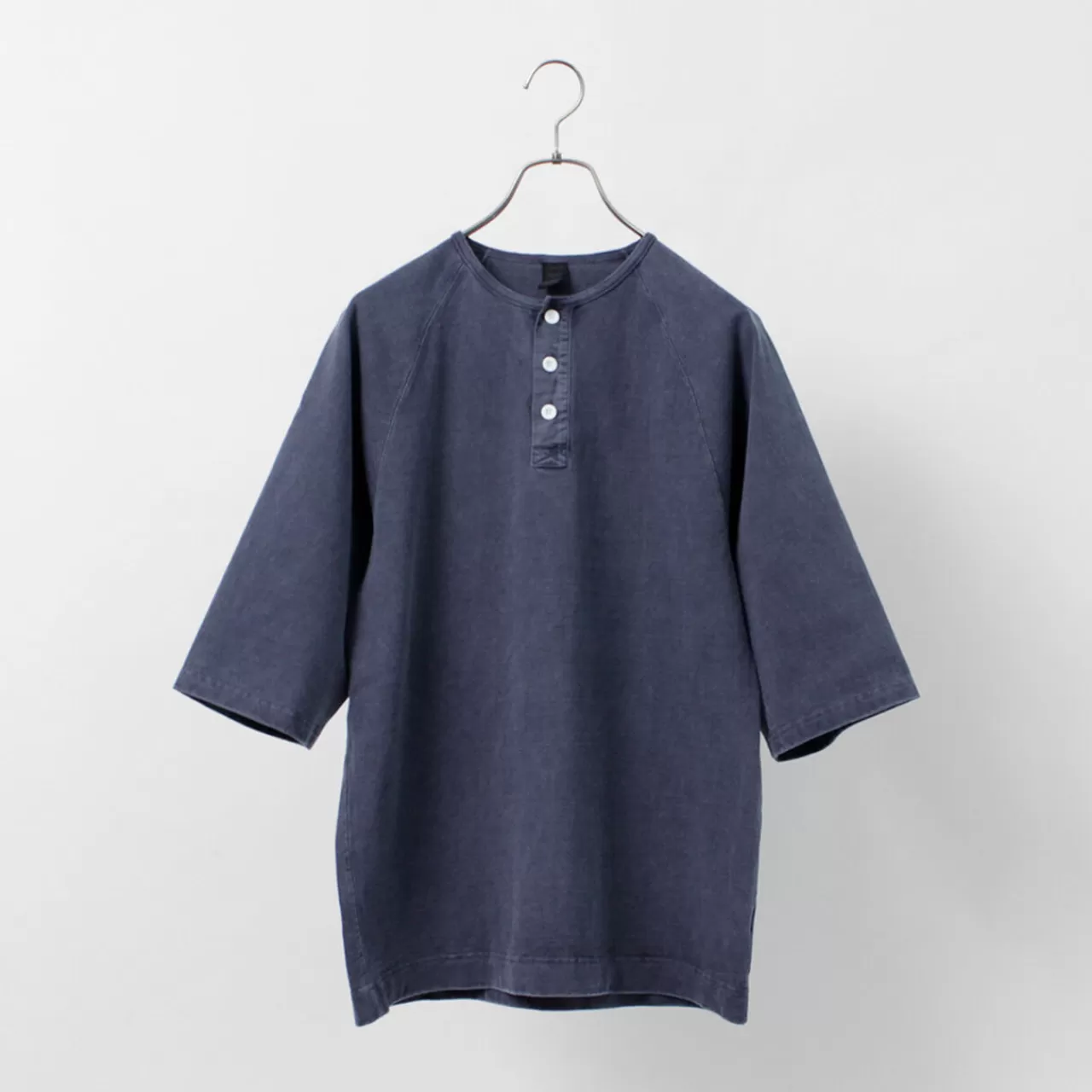GOOD ON Short Sleeves>Special Order Half Sleeve Heavy Retro Henley Neck T-Shirt