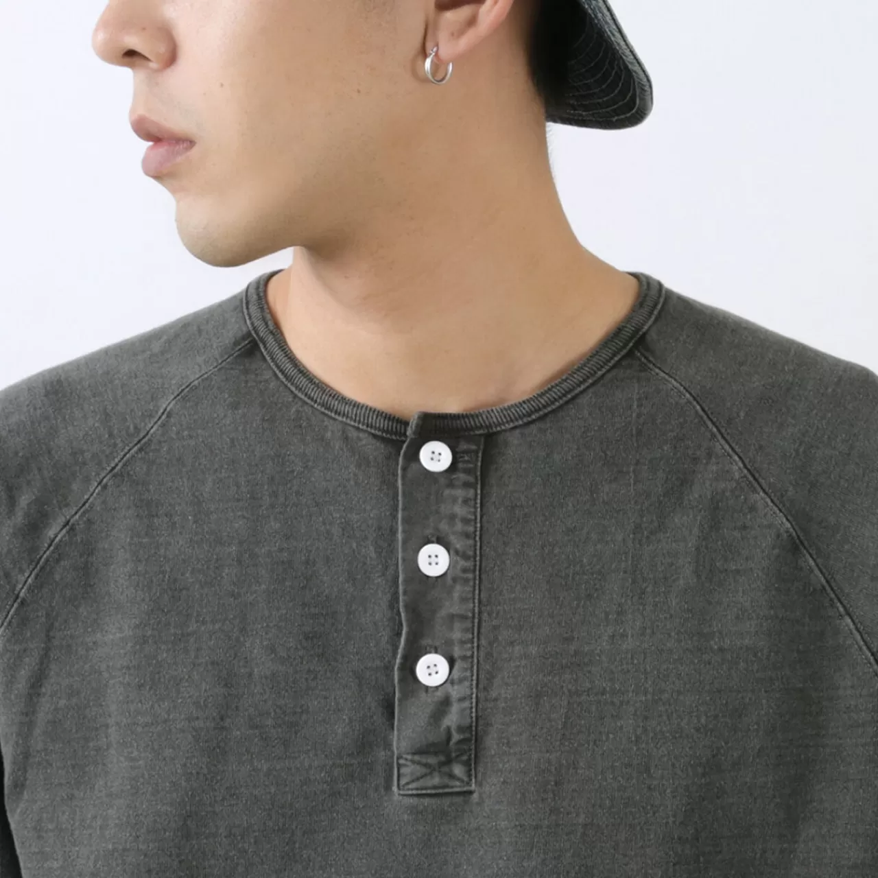 GOOD ON Short Sleeves>Special Order Half Sleeve Heavy Retro Henley Neck T-Shirt
