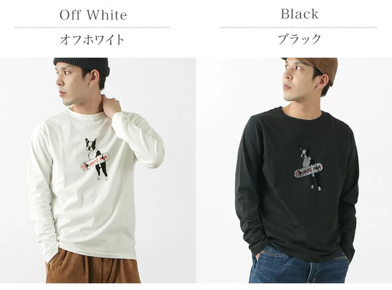 REMI RELIEF Long Sleeves>Special Order Lw Processed Print Long Sleeve T-Shirt (Dog)