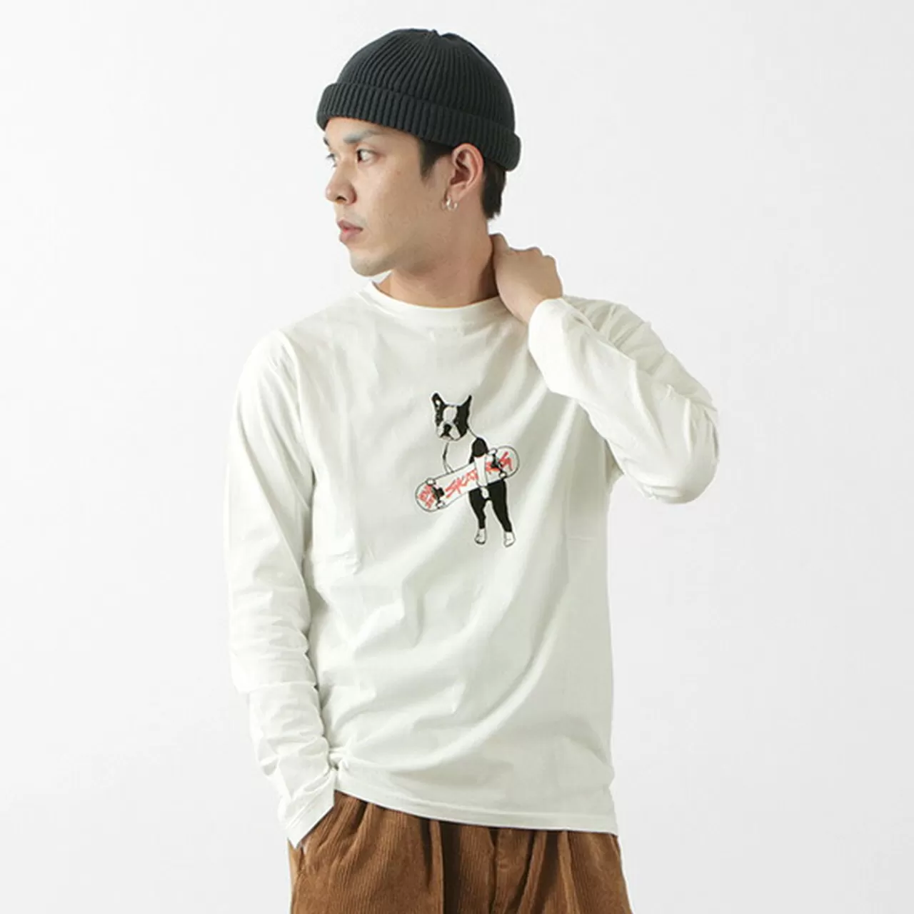 REMI RELIEF Long Sleeves>Special Order Lw Processed Print Long Sleeve T-Shirt (Dog)