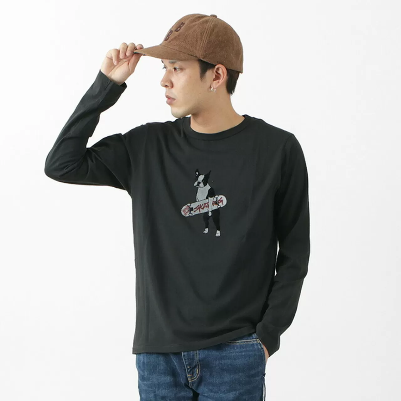 REMI RELIEF Long Sleeves>Special Order Lw Processed Print Long Sleeve T-Shirt (Dog)