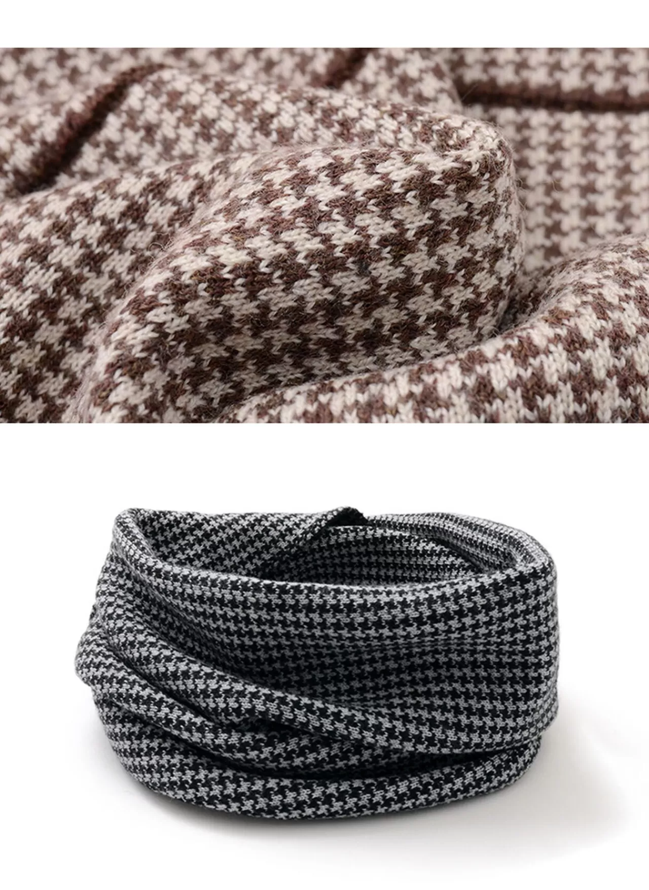 GILBERT WILSON OF HA Muffler>Staggered Check Merino Wool Snood