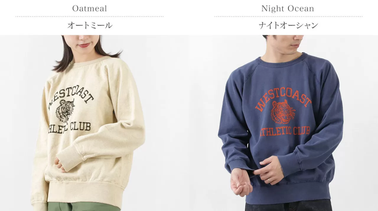 MIXTA Long Sleeves>West Coast Athletic Club Raglan Sleeve Crew Neck Sweat Sweatshirt