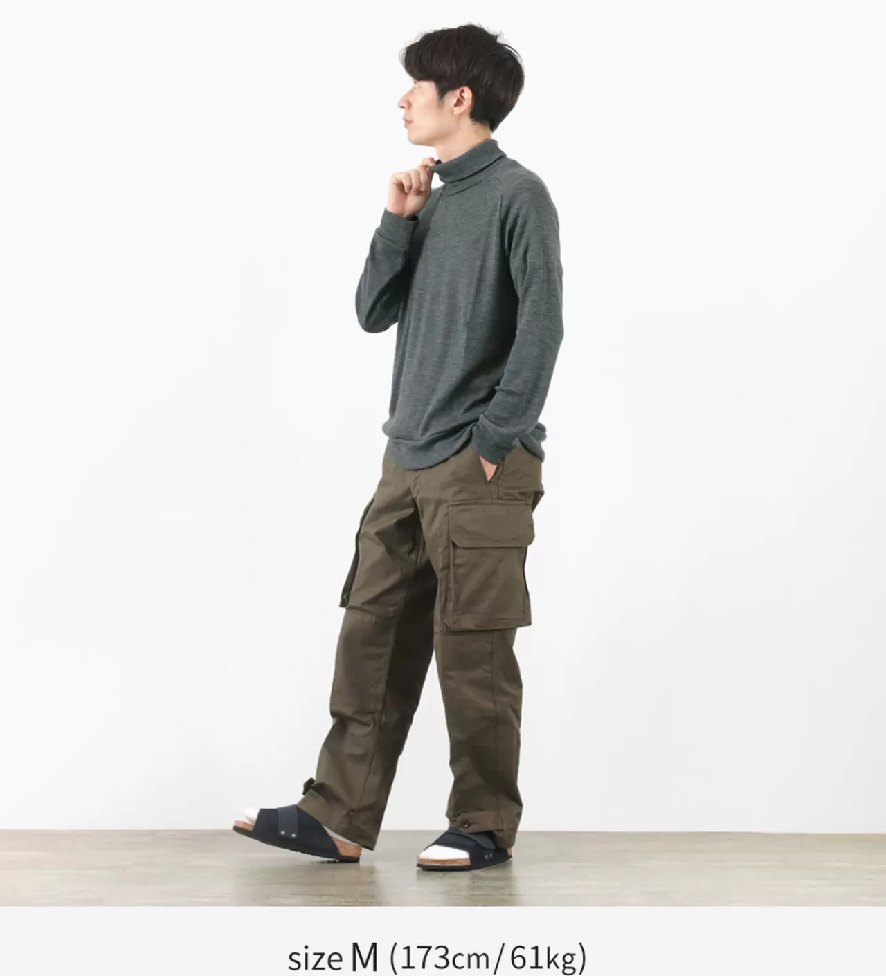 RE MADE IN TOKYO JAPAN Long Sleeves>Wool Rib Knit Rib Turtleneck Raglan Sleeve High Neck Sweater